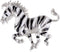 Alilang Silvery Tone Black White Striped African Zebra Horse Brooch Pin...