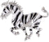 Alilang Silvery Tone Black White Striped African Zebra Horse Brooch Pin...