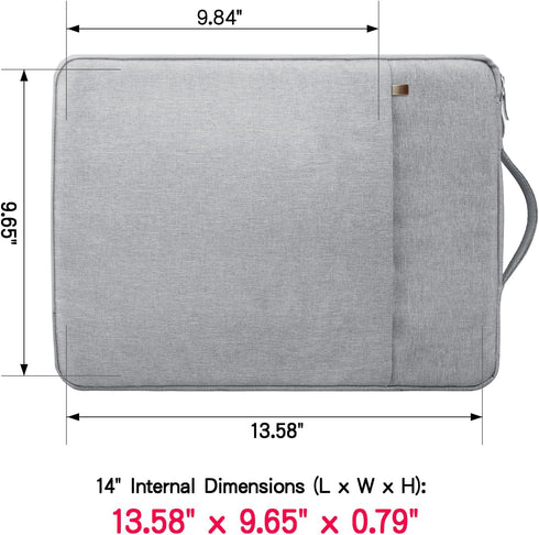 RAINYEAR 14 Inch Laptop Sleeve Case Compatible with 14" Notebook Computer Chromebook Tablet,Handbag with Handle Strap Front Pocket Padded Briefcas...
