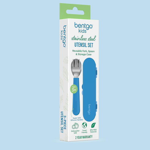 Bentgo® Kids Stainless Steel Utensil Set - Reusable Fork, Spoon & Storage Case - High-Grade BPA-Free Stainless Steel, Easy-Grip Handles, Dishwashe...
