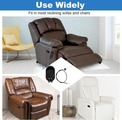 Nonley Heavy-Duty Metal Recliner Handle Replacement Parts with Cable, Recliner Pull Handle Release Fits Most Major Recliner Couch Sofa Chair...