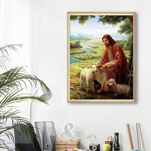 mrpwnle Religious Faith Series Diamond Art Painting Kits for Adults-Jesus Diamond Painting Kit, Jesus Christ - DIY Round Full Drill 5D Diamond Art...
