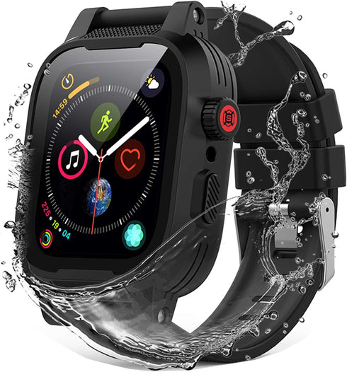 for Apple Watch Case 44mm Waterproof Case, IP68 Full Body Protection Case with Screen Protector and Band, Case Cover for iWatch Series 6/5/4/SE 44...