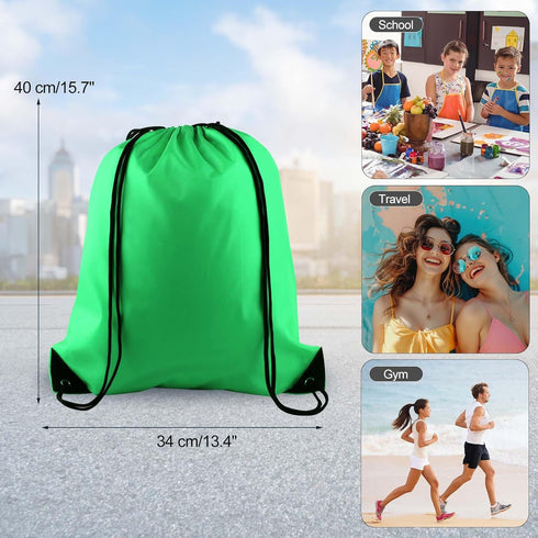 PLULON 2Pcs Drawstring Bags Bulk Drawstring Backpack Green Red String Backpack Cinch Sack Sport Gym Backpack Bags for Yoga Traveling Outdoor Sport...
