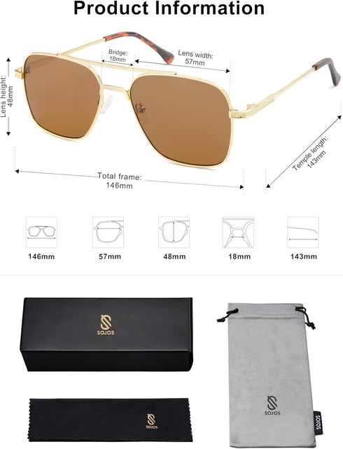 SOJOS Aviator Sunglasses for Men Womens Trendy Designer Shades SJ1232...