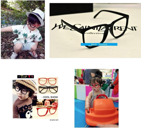 Children Stylish Cute Glasses Frame Without Lenses Pack of 3...