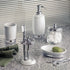 iDesign York Bathroom Vanity Glass Apothecary Jar for Cotton Balls, Swabs, Cosmetic Pads - Clear/Polished Lid,Small...