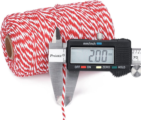 Red and White Twine, Christmas Twine String, 656 Feet Cotton Baker's Twine Cotton Cord Crafts Gift Twine String for Crafts, Gift Wrapping, Party, ...