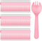 Tioncy 150 Pcs Disposable Plastic Sporks Individually Wrapped Disposable Sporks 4.5'' x 1.26'' 2 in 1 Fork and Spoon Set Disposable Serving Utensi...