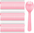 Tioncy 150 Pcs Disposable Plastic Sporks Individually Wrapped Disposable Sporks 4.5'' x 1.26'' 2 in 1 Fork and Spoon Set Disposable Serving Utensi...