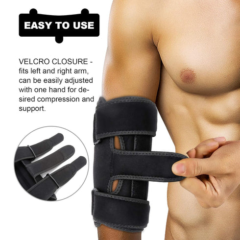 Elbow Brace, Night Elbow Splint for Sleeping, Adjustable Stabilizer with 4 Removable Splints for Cubital Tunnel Syndrome, Tendonitis, Ulnar Nerve,...