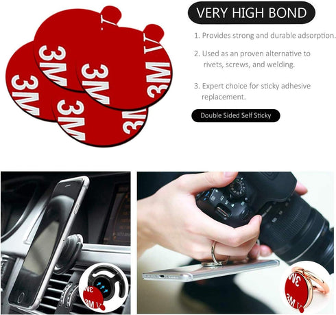 Double-Sided Phone Holder Replacement Kit 20 Pack. 12 Pieces of 3M VHB Adhesive Discs (1.55" / 40 mm), 4 Pieces of Universal Pop Sticker Pads (1.1...