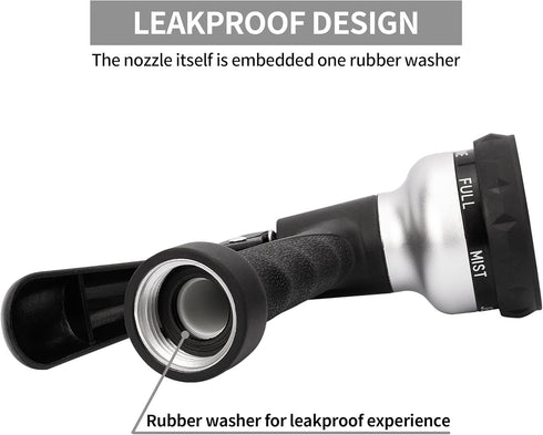 AUTOMAN-Garden-Hose-Nozzle, ABS Water Spray Nozzle, 7 Adjustable Watering Patterns, Slip Resistant for Watering Plants, Lawn& Garden, Washing Cars...