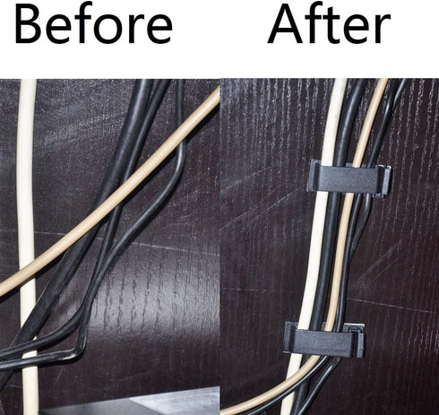24Pcs Self Adhesive Cable Management Clips, Cable Organizers Wire Clips Cord Holder for TV PC Ethernet Cable Under Desk Home Office Outdoor...