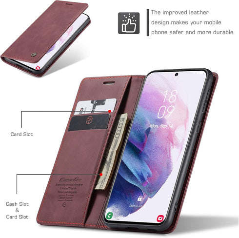 Kowauri Flip Case for Galaxy S21,Leather Wallet Case Classic Design with Card Slot and Magnetic Closure Flip Fold Case for Samsung Galaxy S21 5G (...