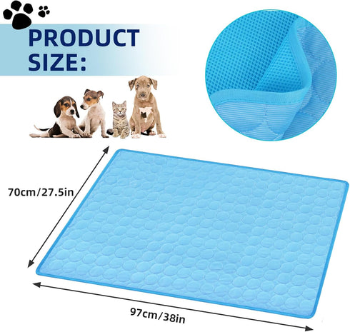 Dog Cooling Mat, Ice Silk Dog Cooling Mat, Washable & Portable Dog Cooling Pad, Safe & Non-Toxic Cooling Pad for Dog Cat, Cooling Dog Mat for Couc...