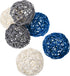 Yaomiao 6 Pieces Wicker Rattan Balls Decorative Orbs Vase Fillers for Craft, Party, Wedding Table Decoration, Aromatherapy Accessories(Blue Gray W...