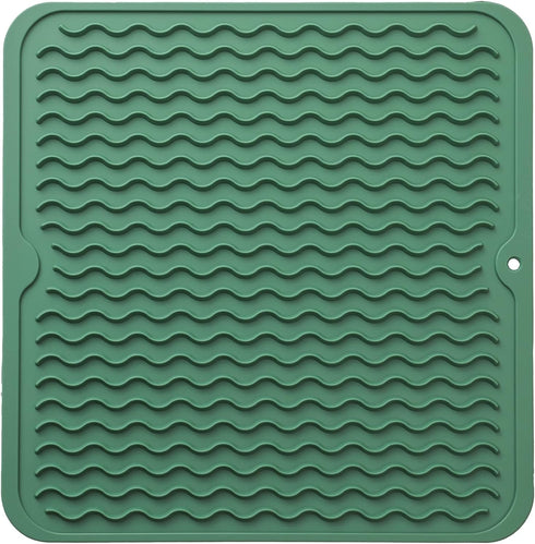 MicoYang Silicone Dish Drying Mat for Multiple Usage,Easy clean,Eco-friendly,Heat-resistant Silicone Mat for Kitchen Counter or Sink,Refrigerator ...