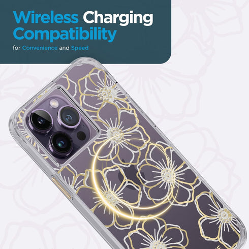 Case-Mate iPhone 14 Pro Max Case - Floral Gems - With 10ft Drop Protection & Wireless Charging - Sparkly Rhinestones Case for iPhone 14 Pro Max - ...