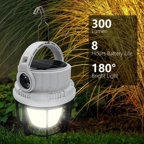 300LM LED Camping Lantern Rechargeable,2400mAh Power Bank?USB Cable?6 Light Modes Included with Two Light Source Modes, Lantern Flashlight for Hur...