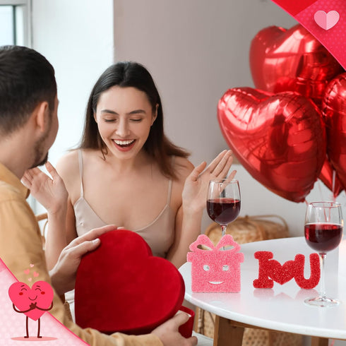 12 Pcs Valentine's Day Cleaning Sponges Cute Kitchen Scrub Sponges Heart Lip Bear Rose Sponge Temperature Sensitive Non Scratch Household Cleaning...