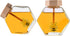 Hexagon Shape Honey Pot Jar with Dipper Heat-Resistant Glass Storage Container Honey Pot Glass Honey Jar with Dipper and Lid Cover for Home Kitche...