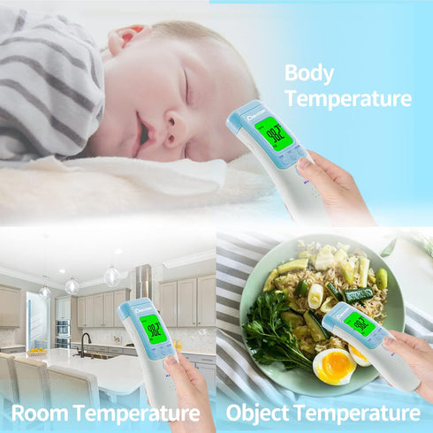 Berrcom Forehead Thermometer for Adults and Kids, Non-Contact Infrared Digital Thermometers for Fever, Room, and Object, Touchless Temperature Gun...