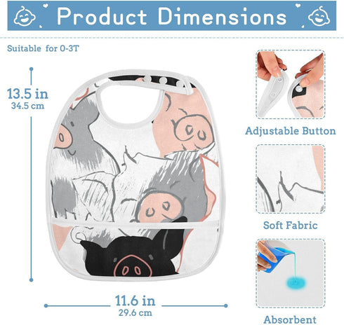 Baby Bibs for Baby Boy Girl Waterproof Feeding Bib Apron Cotton Food Eating Bib 2 Packs...