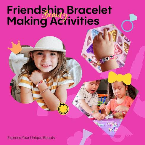 Tomons Charm Bracelet Making Kit for Girls, Beads for Jewelry Making Kit, Arts & Crafts Gift for Ages 3-12, Girls Toys 3 4 5 6 7 8 9 10 Year Old G...