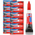 Super Glue, 12-Pack Single-Use Tubes 3 Gram Each, Super Fast, Liquid & Strong Adhesive Superglue, Glue for Hard Plastics, DIY Craft, Ceramics, Fra...