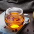 14oz Tea cup with steeper and lid, heat-resistant borosilicate glass clear tea cup for loose leaf tea, blooming tea and tea bags - ideal for tea l...