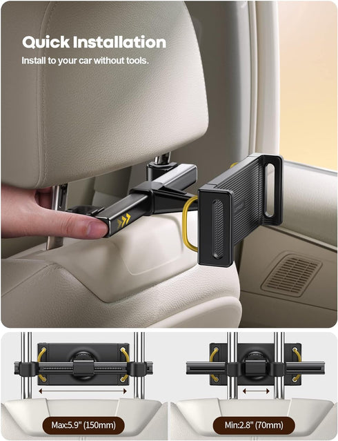 Lamicall Car Tablet Headrest Holder - Car Back Seat Headrest Tablet Mount Stand for Kids, Road Trip Essentials, Compatible with 2024 iPad Pro 11/1...