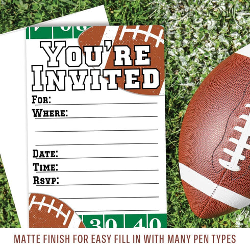 Football Party Invitations (20 Count) With Envelopes...
