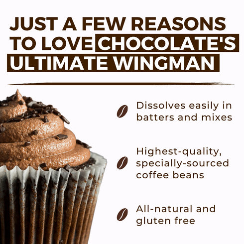 Espresso Powder for Baking - Achieve Rich Chocolate Flavor - Great for Baking - All-Natural - Fine Powder - Easily Dissolves - Gluten Free - Non-G...