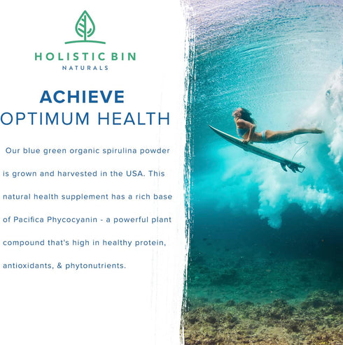 Blue Spirulina Powder Organic Blue Green Algae Powder for Supplements, Smoothies, & Baked Goods | Rich Source of Vegan Protein, Vitamins, & Phyton...