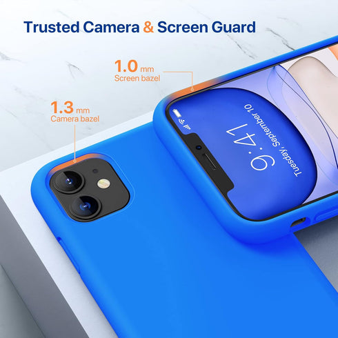 Miracase Designed for iPhone 11 Phone Case, with Screen Protector, Liquid Silicone Gel Rubber Full Body Drop Protection Shockproof Cover Phone Cas...