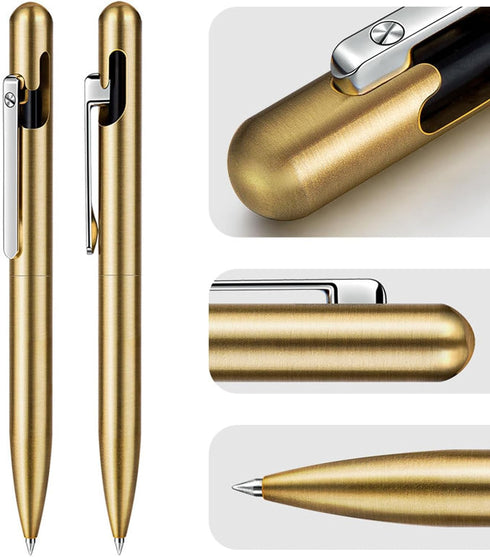 Bolt Action Pen?Made in German? Luxury Metal Writing Pen for Office, and Pocket Use - Refillable Ballpoint Ink - Sleek Black Design (Copper)...