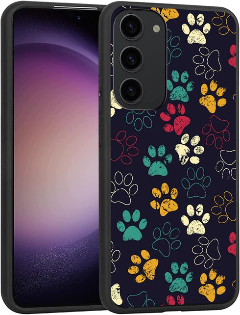 Galaxy S23 5G 6.1 inch Case Cute Colorful Paws Designs Phone Cover for Women Girls Stylish Slim Shockproof TPU Bumper Protective Phone Case for Ga...