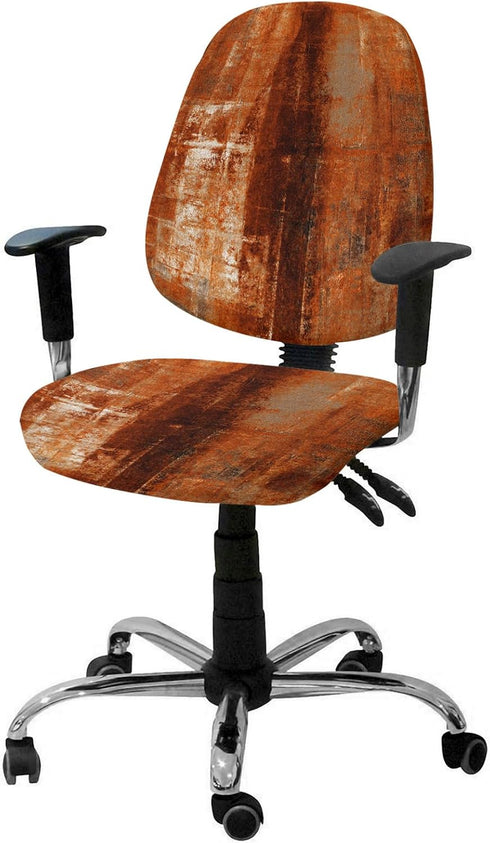 Burnt Orange Office Chair Cover Stretchable Computer Chair Seat Cover Backrest Slipcovers, Modern Abstract Geometric Art Oil Painted Stretchable R...