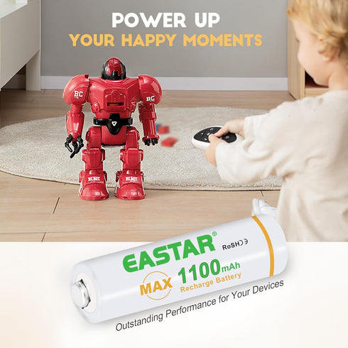 Rechargeable AAA Batteries - 1.2V Ni-MH Triple A Battery with High Capacity 1100mAh, Low Self Discharge, 1000 Cycles Rechargeable 3A Battery for N...