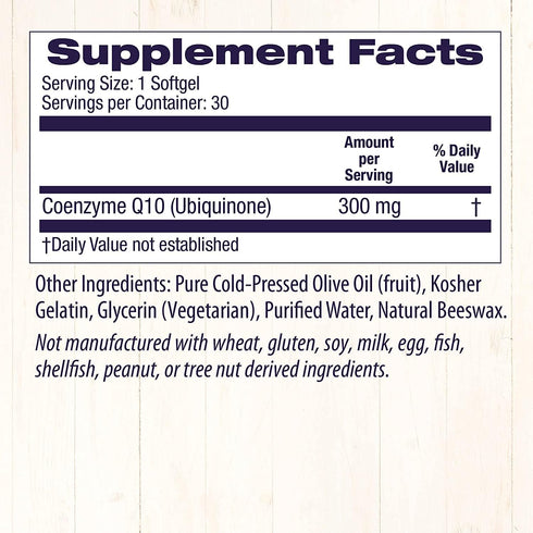 Healthy Origins CoQ10 (Kaneka Q10), 300 mg - Heart Health & Energy Supplement - Gluten-Free & Non-GMO Supplements - 30 Softgels...