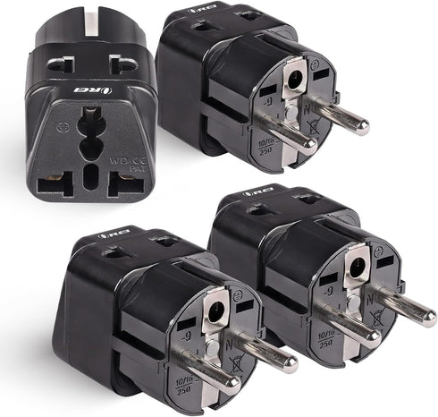 OREI European Adapter Plug, Travel Adaptor for Europe Schuko Countries 2 in 1, for Germany France Iceland Netherlands Russa Greece Spain - Safe Gr...