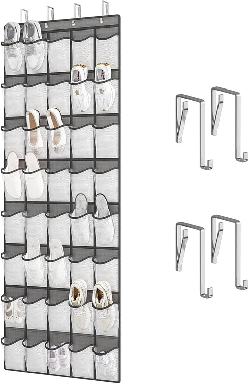 Fixwal Over The Door Shoe Organizers 40 Mesh Pockets Hanging Shoe Organizer Shoe Rack For Closet Entryway Bedroom Bathroom Pantry Shoe Holder, Men...
