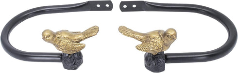 Meriville Set of 2 Decorative Bird Window Curtain Holdbacks for Draperies, Renaissance Gold...