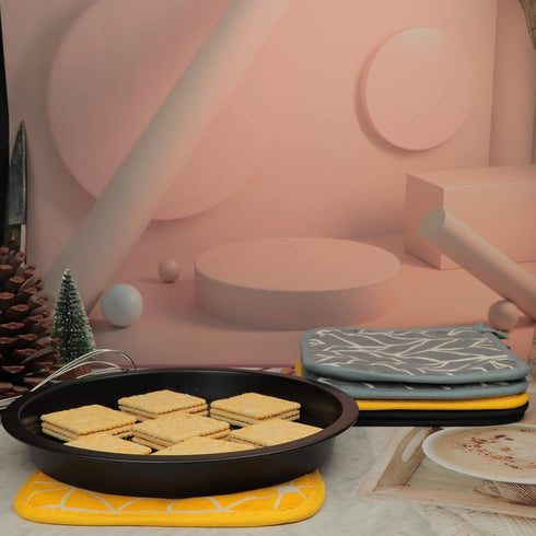 Heat Resistant Potholders Hot Pads-6 Kitchen Pot Holders Set with 2 Pan Hot Handle Holders Trivet for Cooking and Baking,with Recycled Infill Terr...