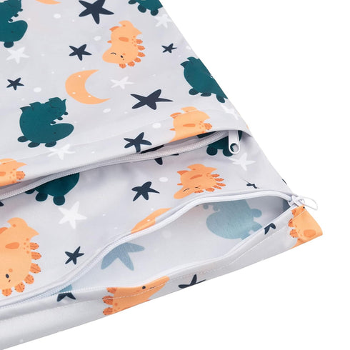 babygoal Wet Dry Bags for Baby Cloth Diapers, Washable Travel Bags, Beach, Pool, Gym Bag for Swimsuits & Wet Clothes with Two Zippered Pockets 3 P...