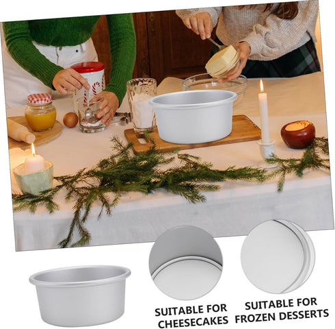 PRETYZOOM 3pcs 5 Nonstick Toaster Oven Pan Bread Tin Steaming Pan Anodized Aluminum Cake Pan Pudding Round Baking Cake Pan Layer Cake Pan Baking P...