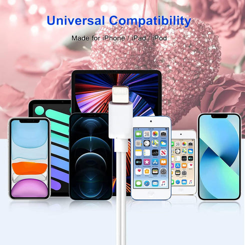 WIND Flamingos Holiday LED Christmas Light Phone Charging Cable, 8 LED Pink 50inch Charger Cord for Phone 14/Pro Max/Pro/Plus,Phone 13/Pro Max/Pro...