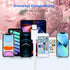 WIND Flamingos Holiday LED Christmas Light Phone Charging Cable, 8 LED Pink 50inch Charger Cord for Phone 14/Pro Max/Pro/Plus,Phone 13/Pro Max/Pro...
