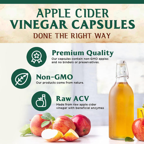 Apple Cider Vinegar Capsules 1877mg - Extra Strength Detox & Cleanse with Vitamin D & Zinc - Premium ACV Pills with Joint Natural Digestion & Immu...